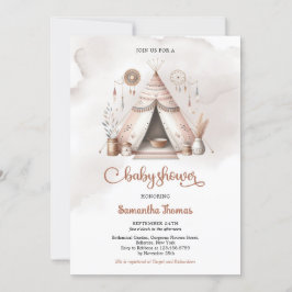 Boho waterverf tent genderneutraal ivoor roestig kaart