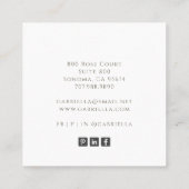 Boho Waterverf Terracotta Floral Vierkante Visitekaartje (Achterkant)