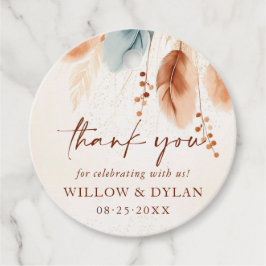 Boho Waterverf Terracotta Pampas Grass Bedankt Bedankjes Labels