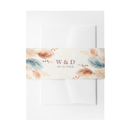 Boho Waterverf Terracotta Pampas Grass Bedankt Uitnodigingen Wikkel