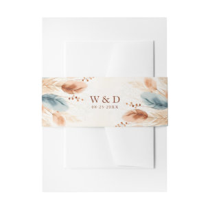 Boho Waterverf Terracotta Pampas Grass Bedankt Uitnodigingen Wikkel