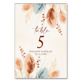 Boho Waterverf Terracotta Pampas Grass Beige Blauw Kaart (Achterkant)