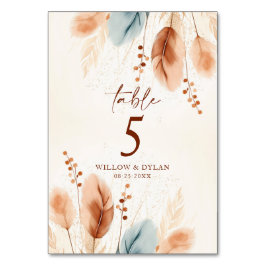 Boho Waterverf Terracotta Pampas Grass Beige Blauw Kaart