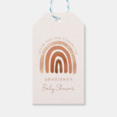 Boho Waterverf Terracotta Rainbow Baby shower Cadeaulabel (Voorkant)
