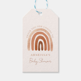 Boho Waterverf Terracotta Rainbow Baby shower Cadeaulabel