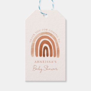 Boho Waterverf Terracotta Rainbow Baby shower Cadeaulabel