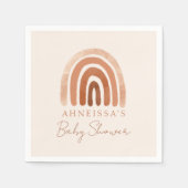 Boho Waterverf Terracotta Rainbow Baby shower Servet (Voorkant)