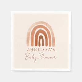 Boho Waterverf Terracotta Rainbow Baby shower Servet