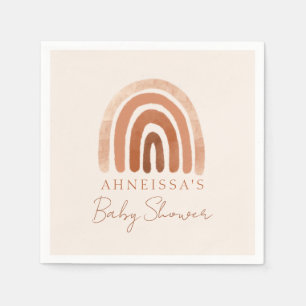 Boho Waterverf Terracotta Rainbow Baby shower Servet
