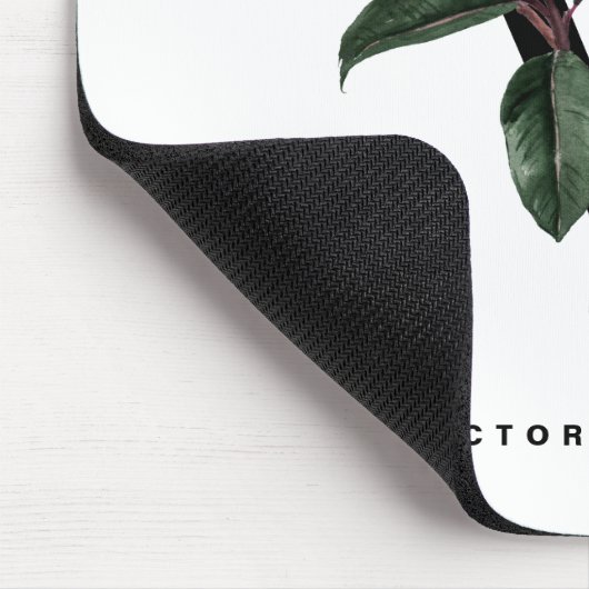 Boho Waterverf Tropical Leaves Letter v Monogram Muismat (Hoek)