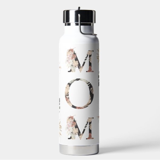 Boho Waterverf Tropische Floral Bouquet MOM Waterfles (Links)