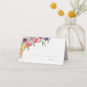 Boho Waterverf Tulpen en Groene Bladeren Plaatskaartje (Achterkant)