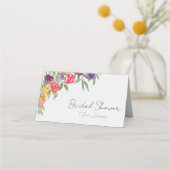 Boho Waterverf Tulpen en Groene Elementen Plaatskaartje (Voorkant)