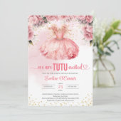 Boho waterverf tutu jurk meisje Baby shower uitnod Kaart (Staand voorkant)
