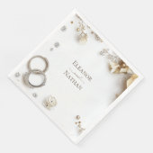 Boho Waterverf Two Rings Spring Wedding Servet (Hoek)