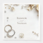 Boho Waterverf Two Rings Spring Wedding Servet (Voorkant)