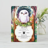 Boho Waterverf Uil Verjaardag Kaart (Staand voorkant)