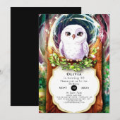 Boho Waterverf Uil Verjaardag Kaart (Voorkant / Achterkant)