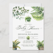 Boho Waterverf varen Eucalyptus Baby shower Kaart (Voorkant)