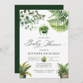 Boho Waterverf varen Eucalyptus Baby shower Kaart (Voorkant / Achterkant)