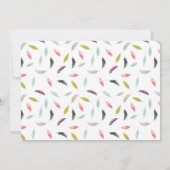 Boho Waterverf Veer grijs Apple-leraar Notitiekaartje (Achterkant)