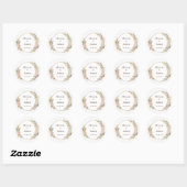 Boho Waterverf Veer Loof Ronde Sticker (Vel)