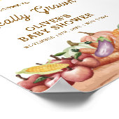 Boho Waterverf Veggie Fruit Baby shower Welkom Poster (Hoek)