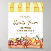 Boho Waterverf Veggie Fruit Baby shower Welkom Poster (Voorkant)