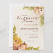 Boho Waterverf verbrande Oranje pompoen Thanksgivi Kaart (Voorkant)