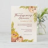 Boho Waterverf verbrande Oranje pompoen Thanksgivi Kaart (Staand voorkant)