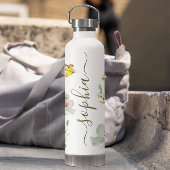 Boho Waterverf vlindertuin Gepersonaliseerd Waterfles