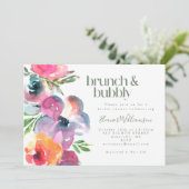 Boho Waterverf Vloeiend Vrijgezellenfeest Brunch B Kaart (Staand voorkant)