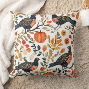 Boho Waterverf Vogels – Artistieke Natuur-Inspirat Kussen