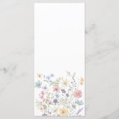 Boho waterverf voorjaar zomer bloemenbruiloft menu (Achterkant)