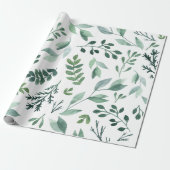 Boho Waterverf Wedding Botanical Cadeaupapier (Uitgerold)