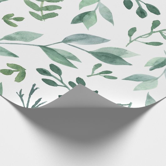 Boho Waterverf Wedding Botanical Cadeaupapier (Hoek)