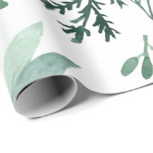 Boho Waterverf Wedding Botanical Cadeaupapier (Rol Hoek)