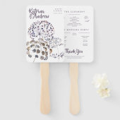 Boho Waterverf Wedding Program Fans Handwaaier (Voorkant en achterkant)