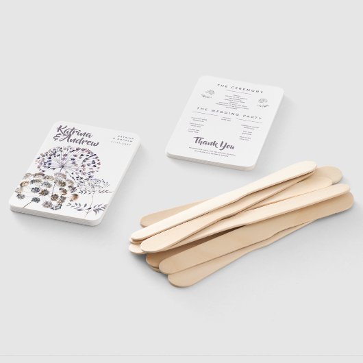 Boho Waterverf Wedding Program Fans Handwaaier (Niet-gemonteerd)