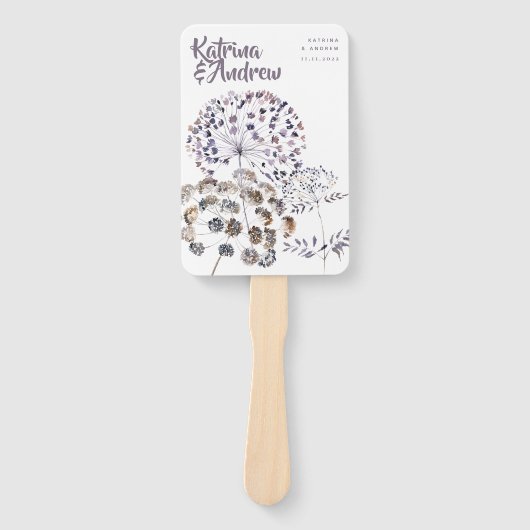 Boho Waterverf Wedding Program Fans Handwaaier (Voorkant)