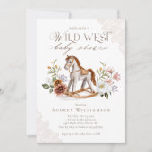 Boho Waterverf Western Rocking Horse Baby shower Kaart (Voorkant)
