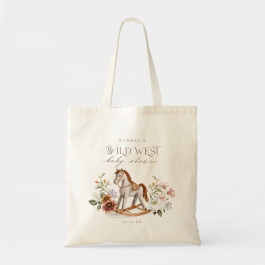 Boho Waterverf Western Rocking Horse Baby shower Tote Bag (Voorkant)