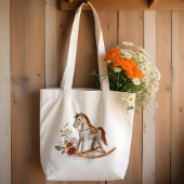 Boho Waterverf Western Rocking Horse Baby shower Tote Bag