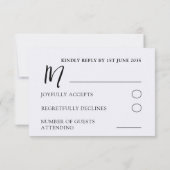 Boho Waterverf Wild Flower & Black Wedding RSVP Kaartje (Achterkant)
