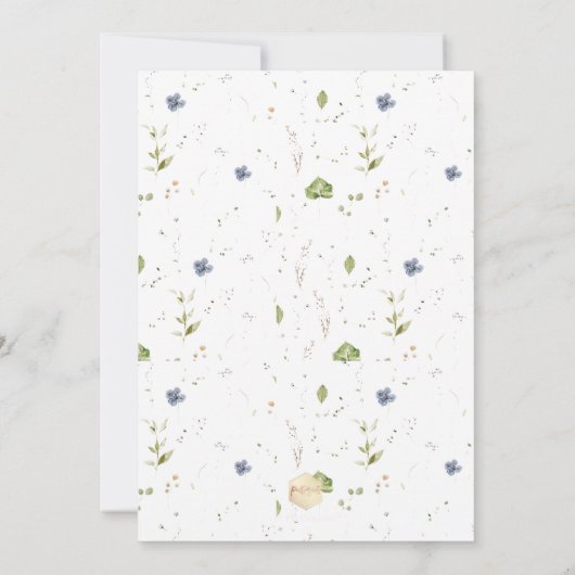 Boho Waterverf Wild Flowers Afstuderen Aankondiging (Achterkant)