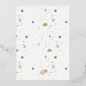 Boho Waterverf Wild Flowers Afstuderen Roos Gold Folie Uitnodiging (Achterkant)