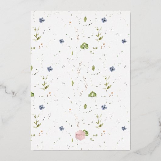Boho Waterverf Wild Flowers Afstuderen Roos Gold Folie Uitnodiging (Achterkant)
