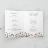 Boho Waterverf Wild Flowers Wedding Folded Programma (Binnen)