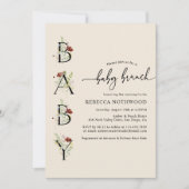 Boho Waterverf Wildbloemen Baby Brunch Uitnodiging (Voorkant)