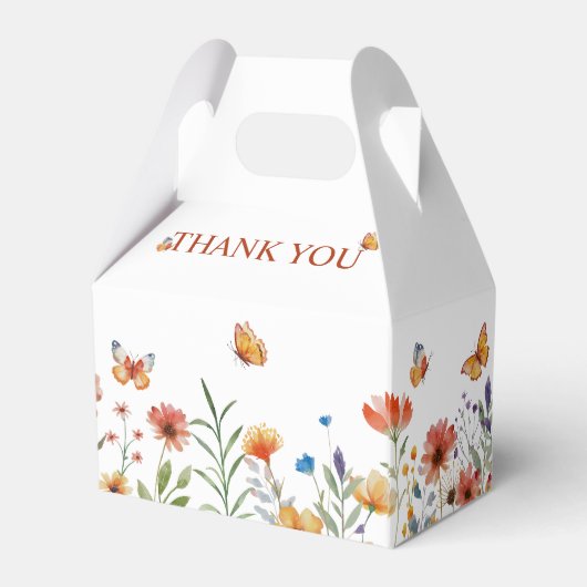 Boho Waterverf Wildbloemen Baby shower Bedankdoosjes (Achterkant)